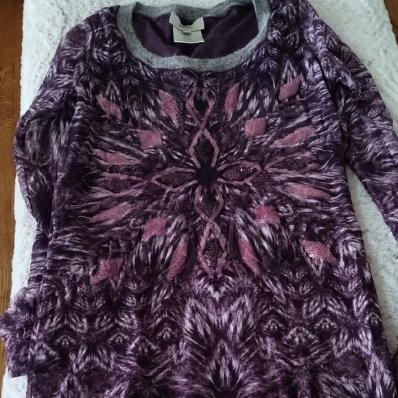 Fuzzi Purple and Pink Long Sleeve Top - Picture 9 of 16